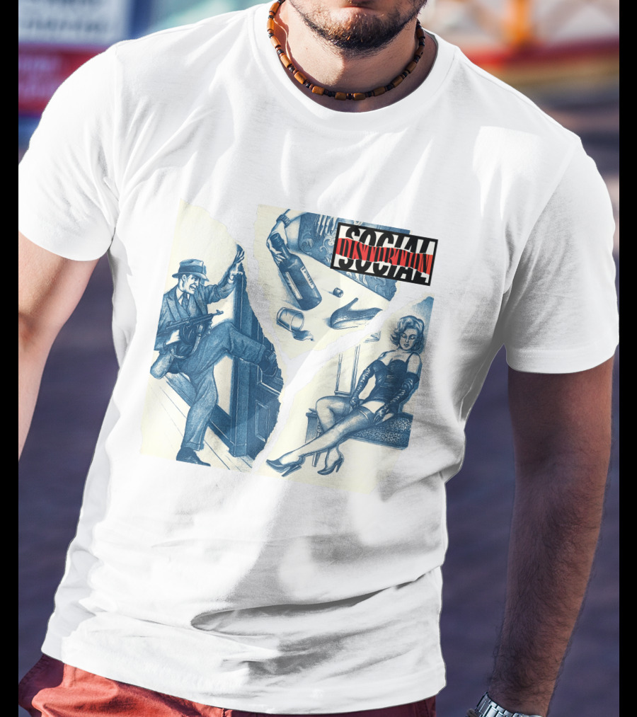 Social Distortion Retro Noir Collage With Gangster And Femme Fatale T-Shirt