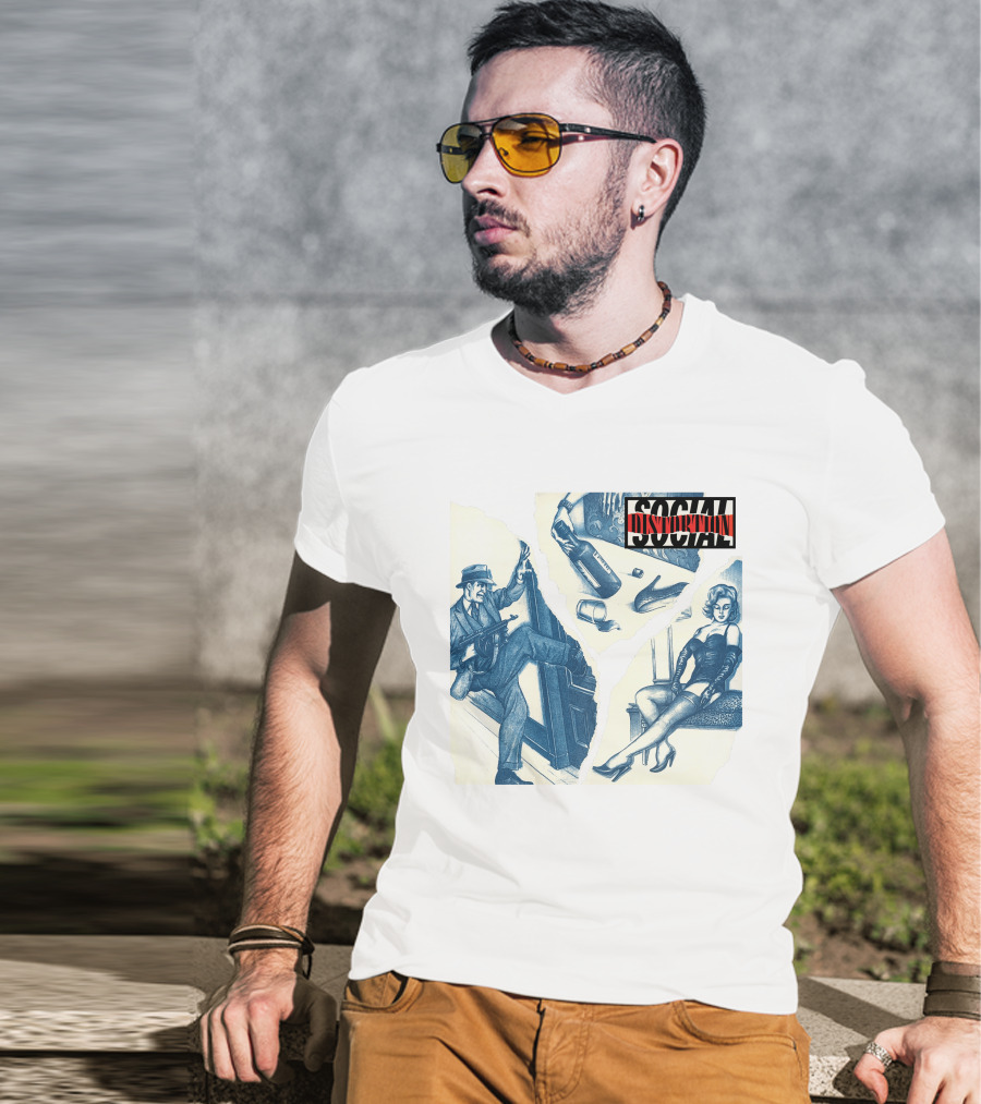 Social Distortion Retro Noir Collage With Gangster And Femme Fatale T-Shirt
