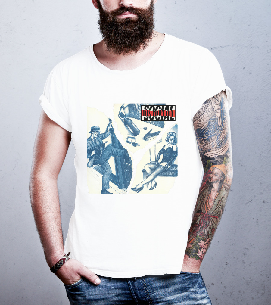 Social Distortion Retro Noir Collage With Gangster And Femme Fatale T-Shirt