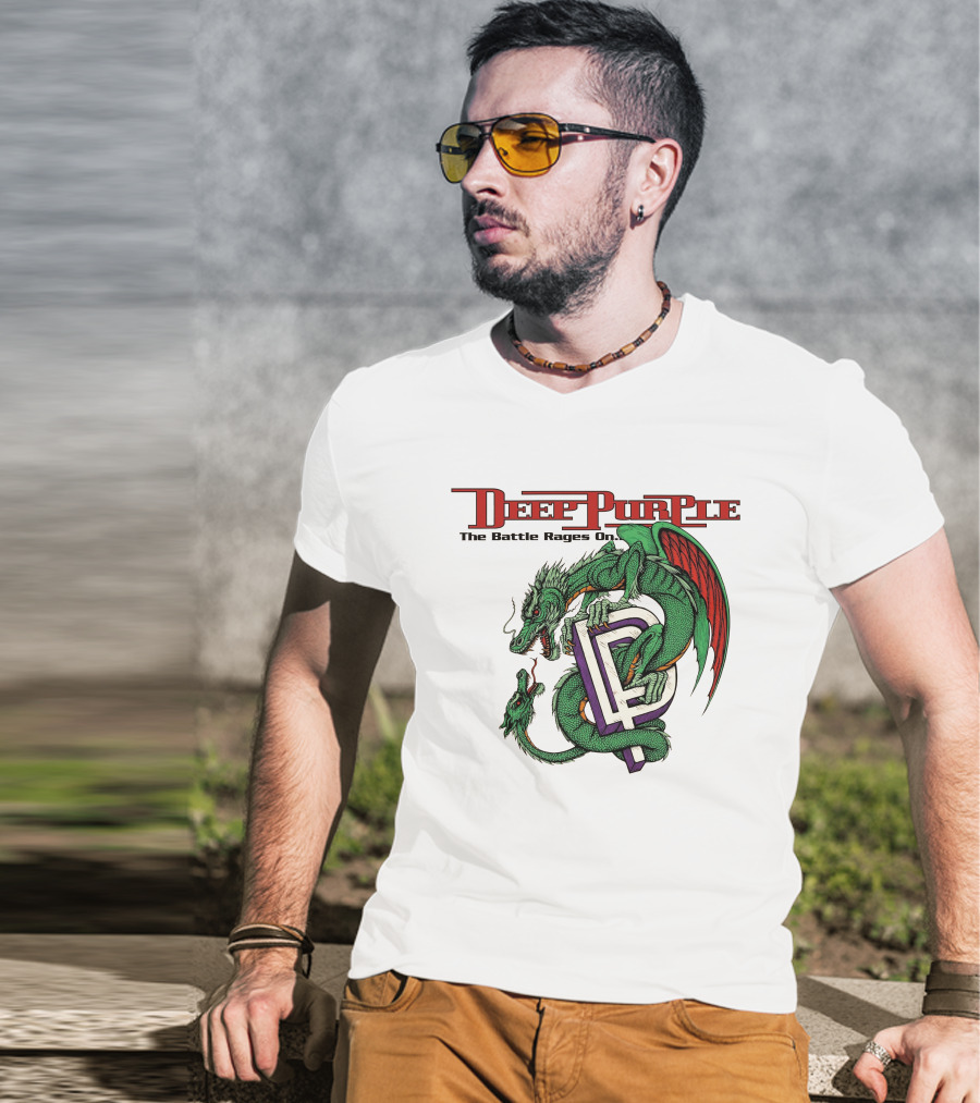 Deep Purple The Battle Rages On Dragon Artwork T-Shirt