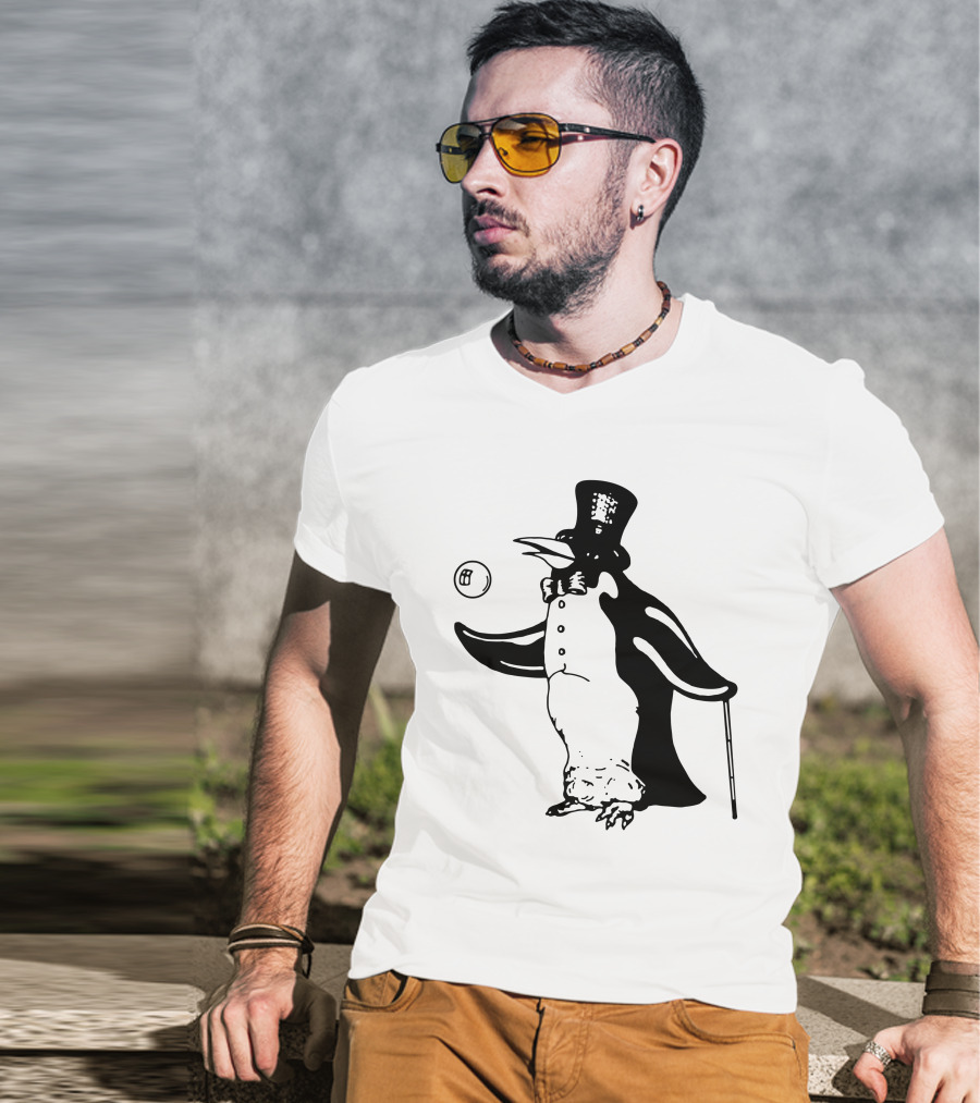 Penguin With Top Hat And Cane Flm T-Shirt