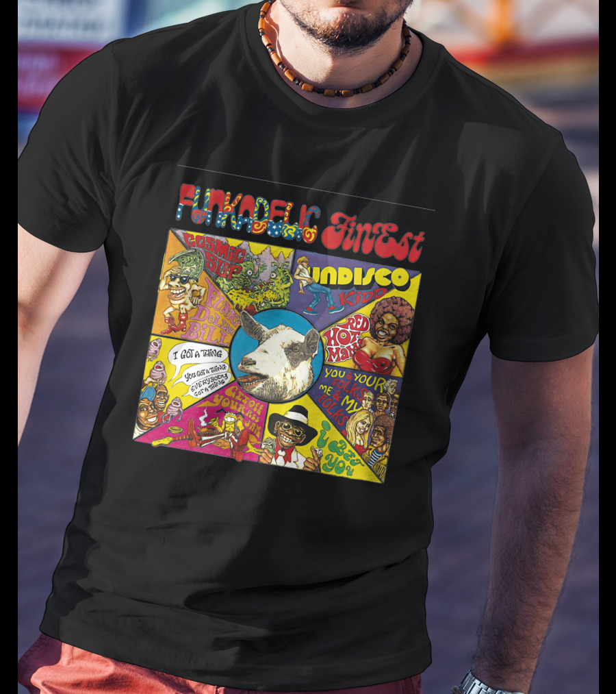 Funkadelic Finest Cosmic Slop Indisco Kid Joyful Bill T-Shirt