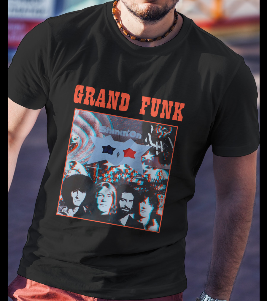 Grand Funk Shinin' On 3D Album Cover Art T-Shirt