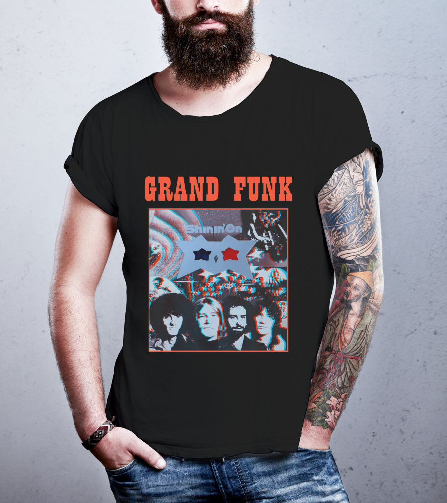 Grand Funk Shinin' On 3D Album Cover Art T-Shirt