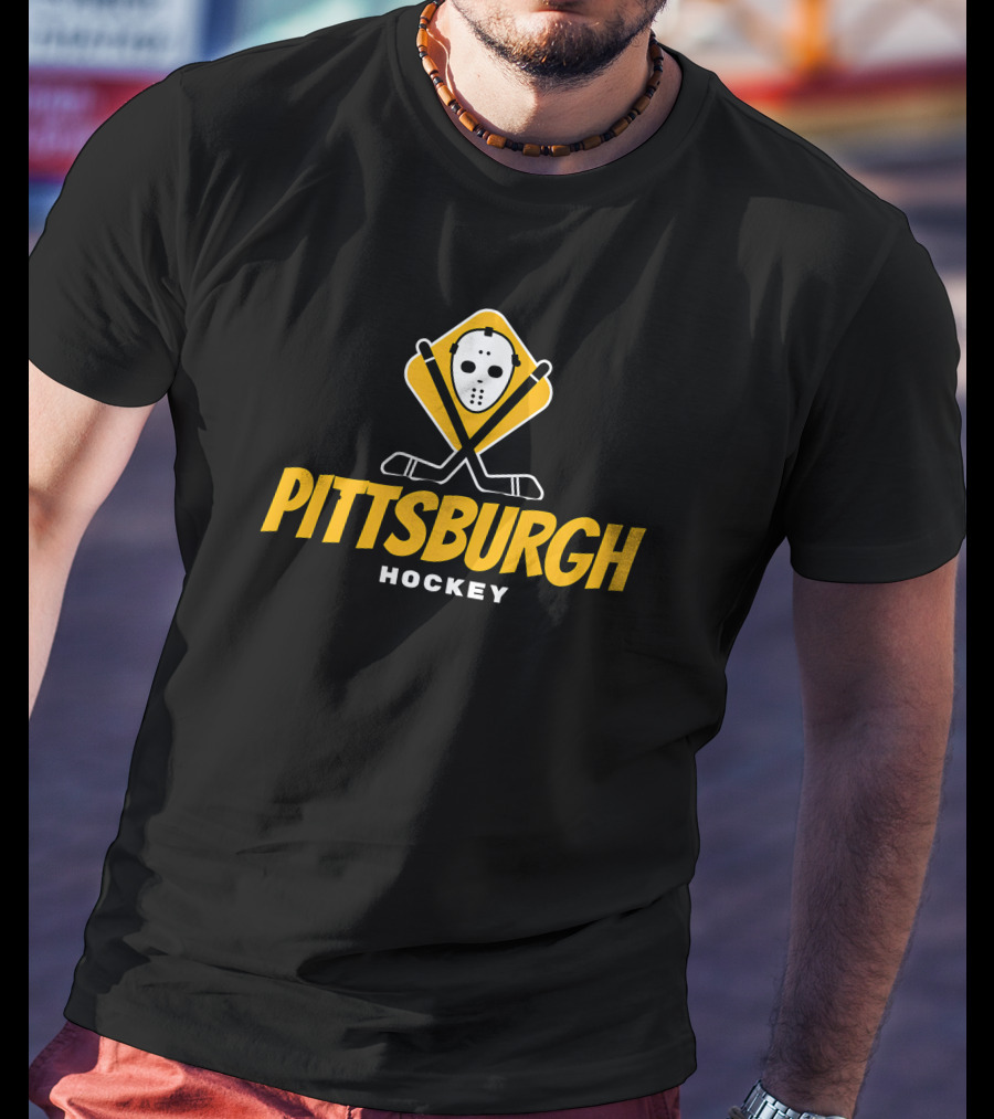Pittsburgh Hockey Mask And Crossed Sticks T-Shirt