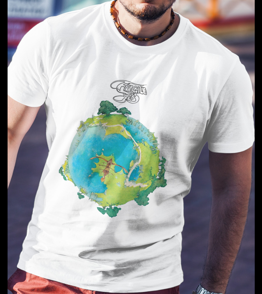 Yes Fragile Artwork Round Earth Concept T-Shirt