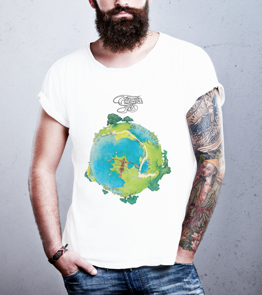 Yes Fragile Artwork Round Earth Concept T-Shirt