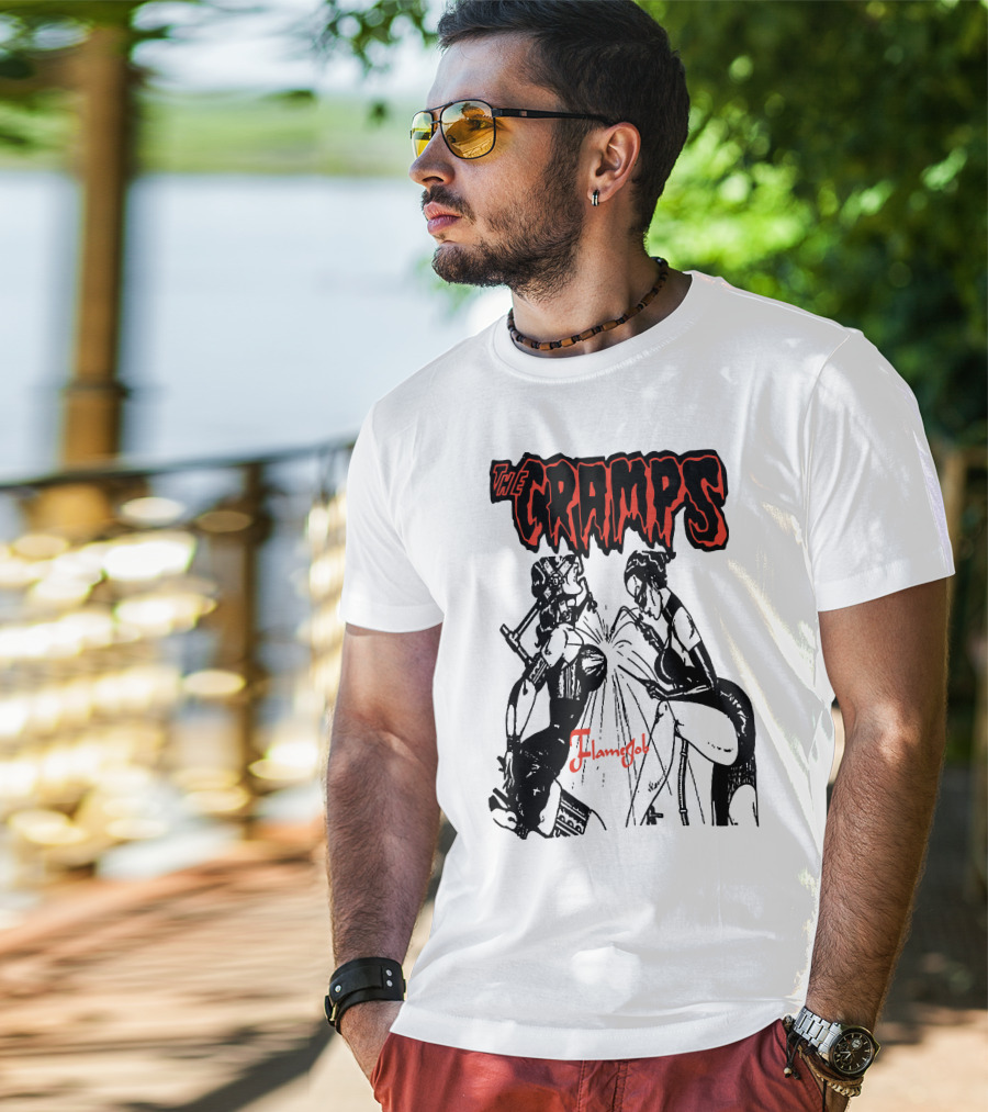 The Cramps Flamejob Artwork Kneeling Figures T-Shirt