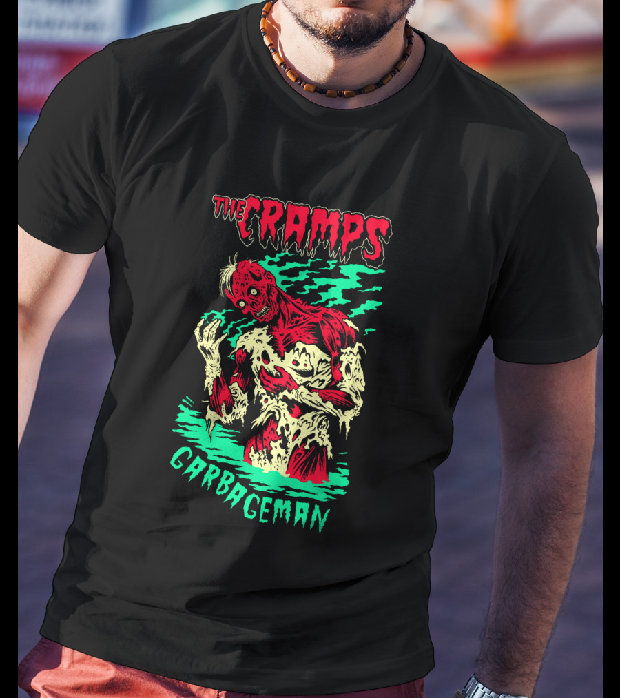 The Cramps Garbageman Zombie Monster Horror Art T-Shirt