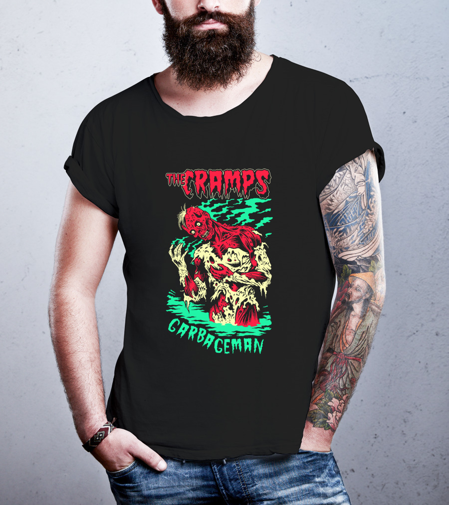 The Cramps Garbageman Zombie Monster Horror Art T-Shirt