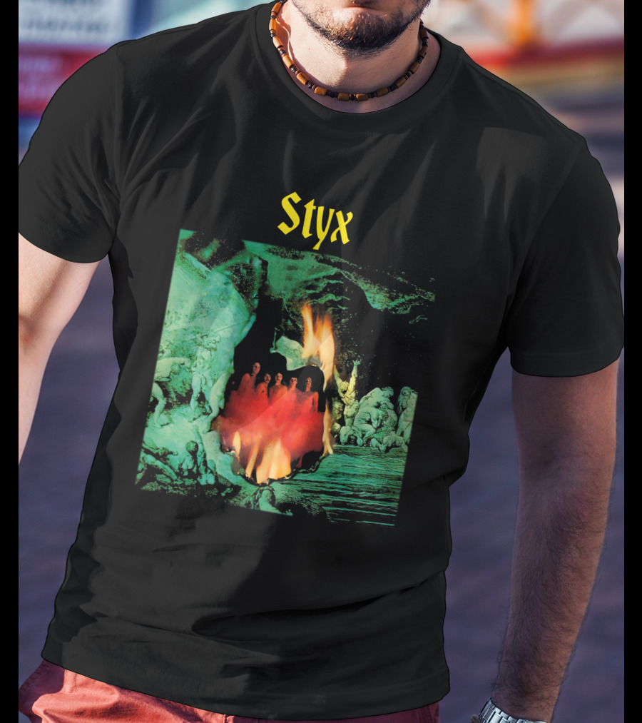 Styx Gothic Fantasy Art With Fire And Figures T-Shirt