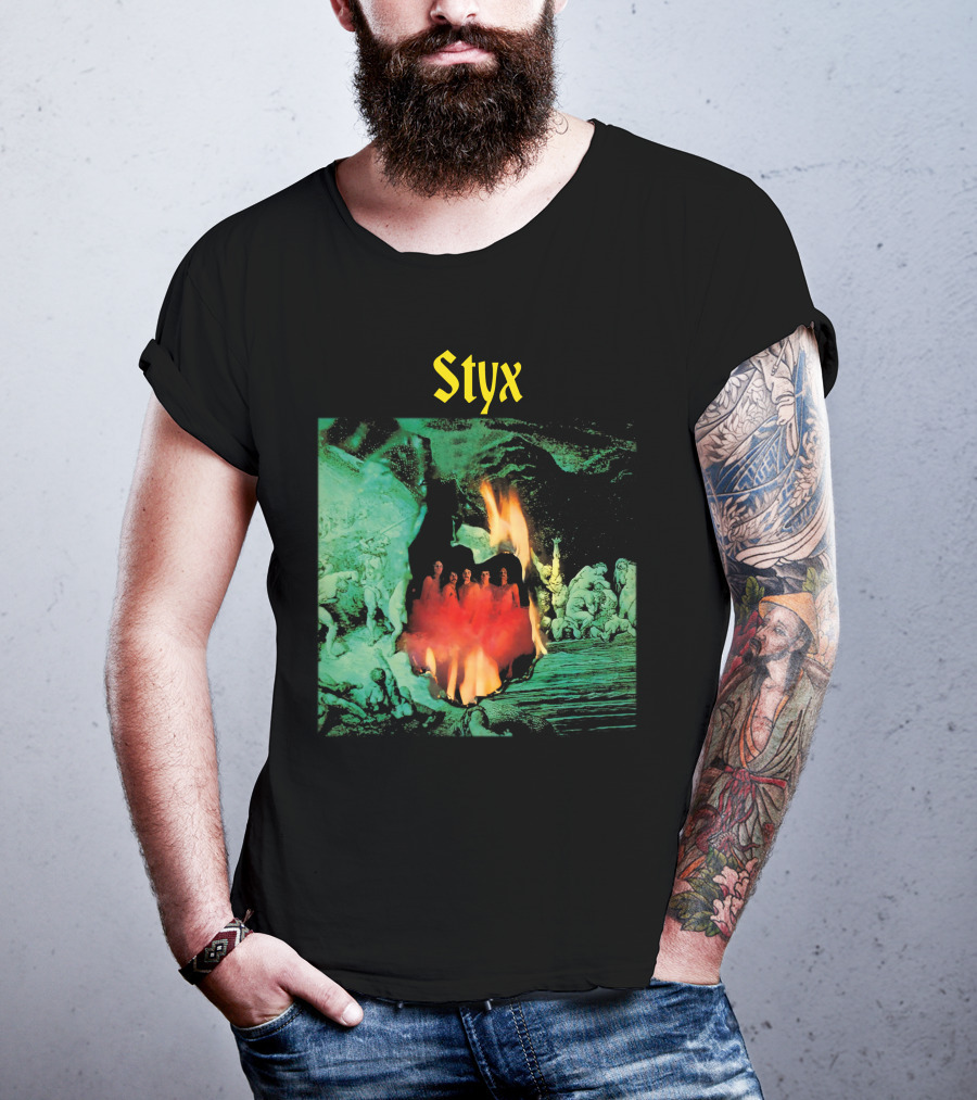 Styx Gothic Fantasy Art With Fire And Figures T-Shirt