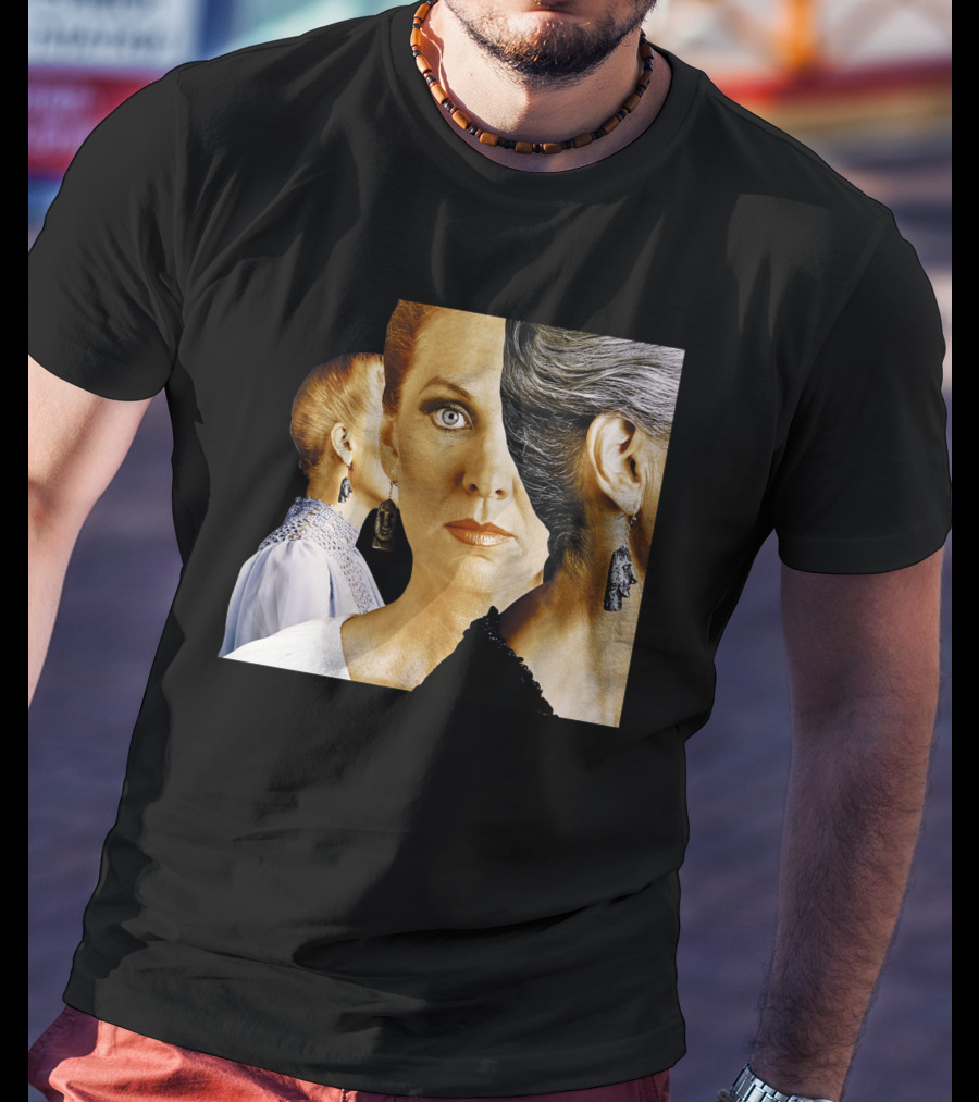 Dramatic Portrait Faces With Bold Earrings And Elegant Hairstyle T-Shirt