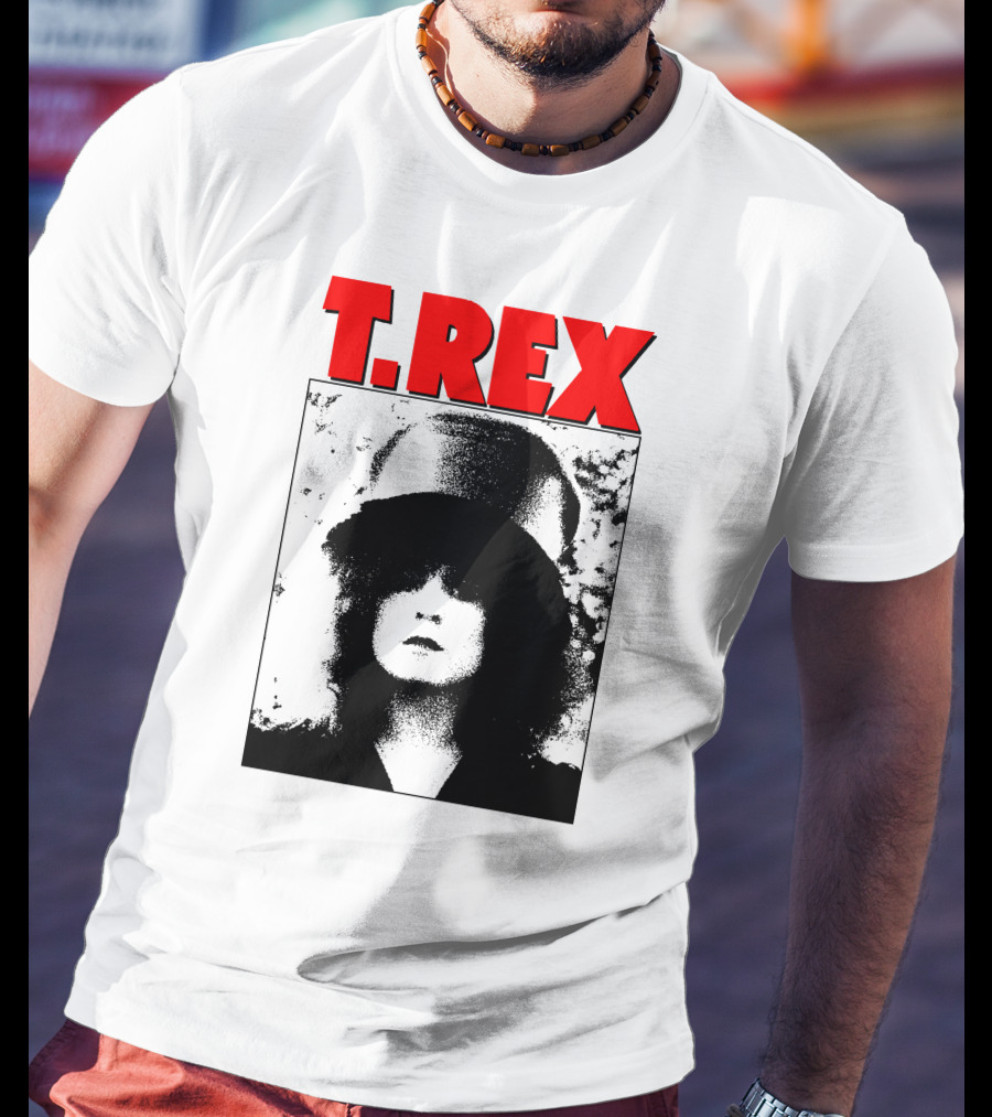 T. Rex Iconic Red Text With Black And White T-Shirt