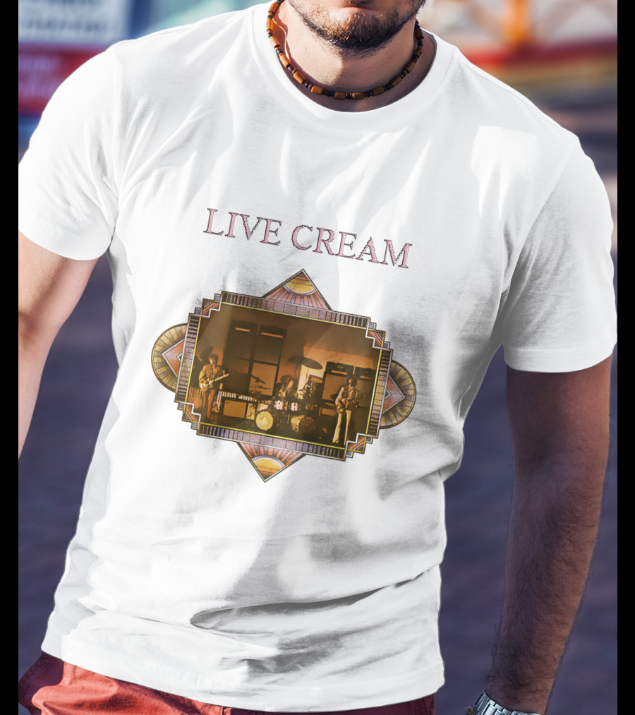 Live Cream Vintage Performance Artwork T-Shirt