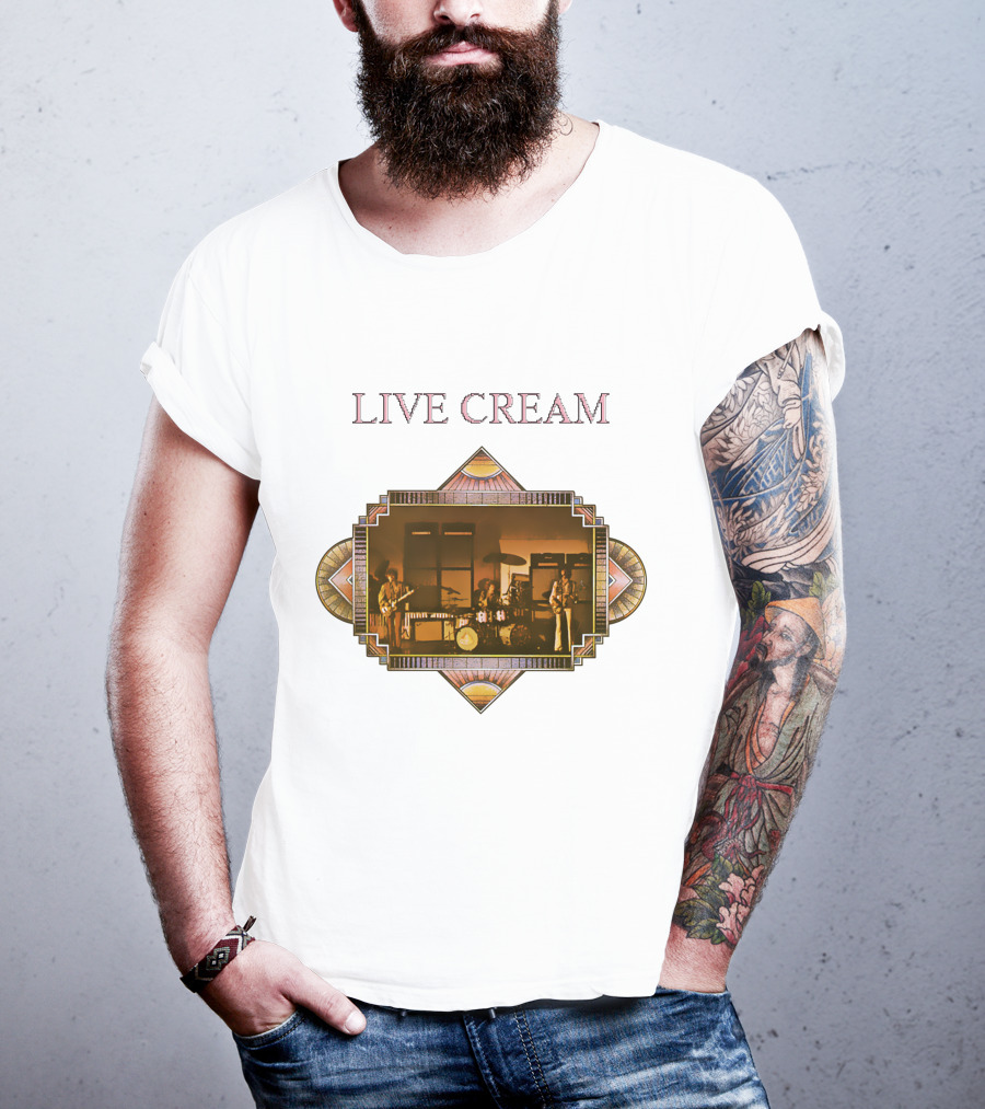 Live Cream Vintage Performance Artwork T-Shirt