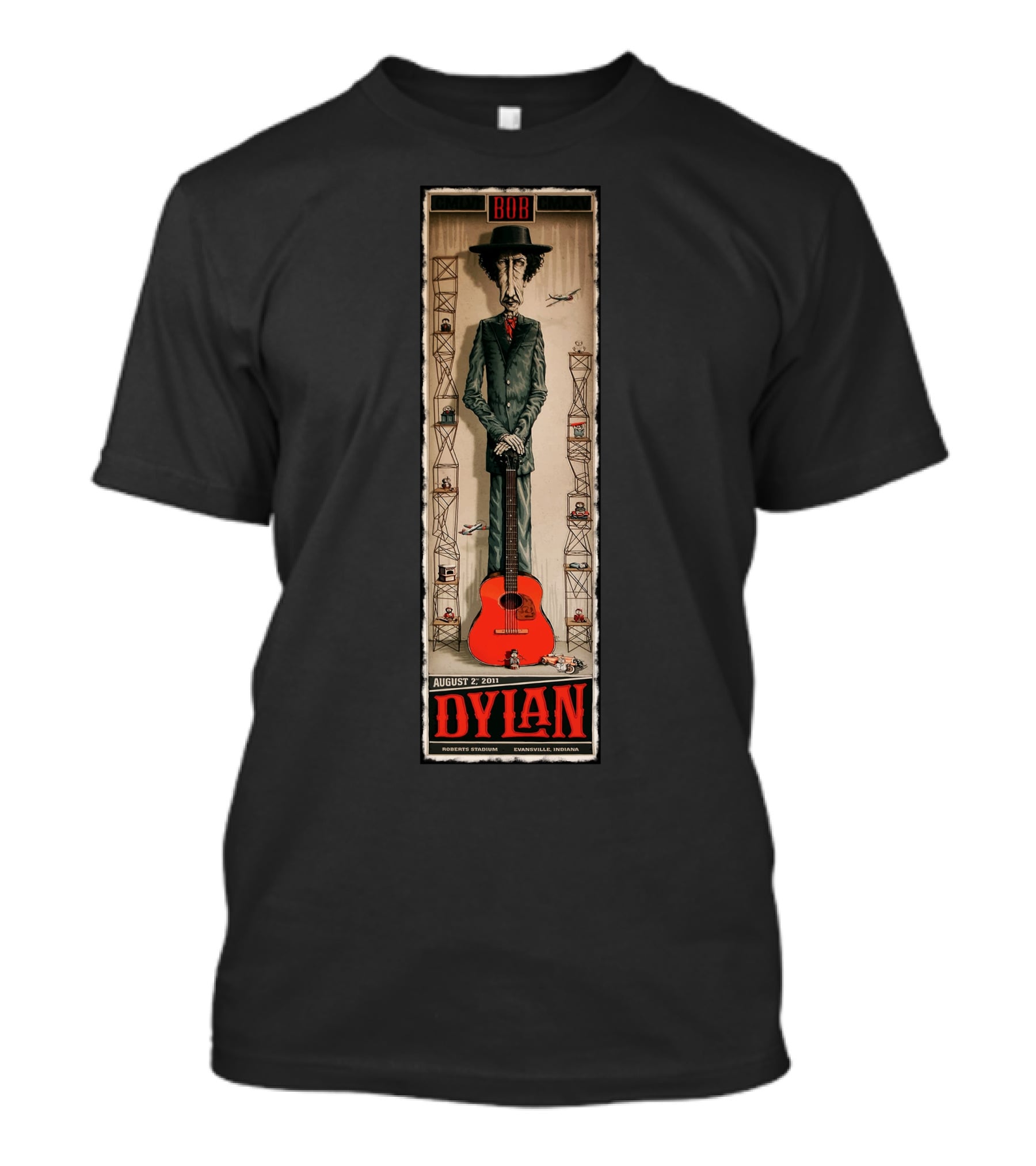 Bob Dylan August 27 2011 Pechanga Resort Temecula California Gig Poster T-Shirt