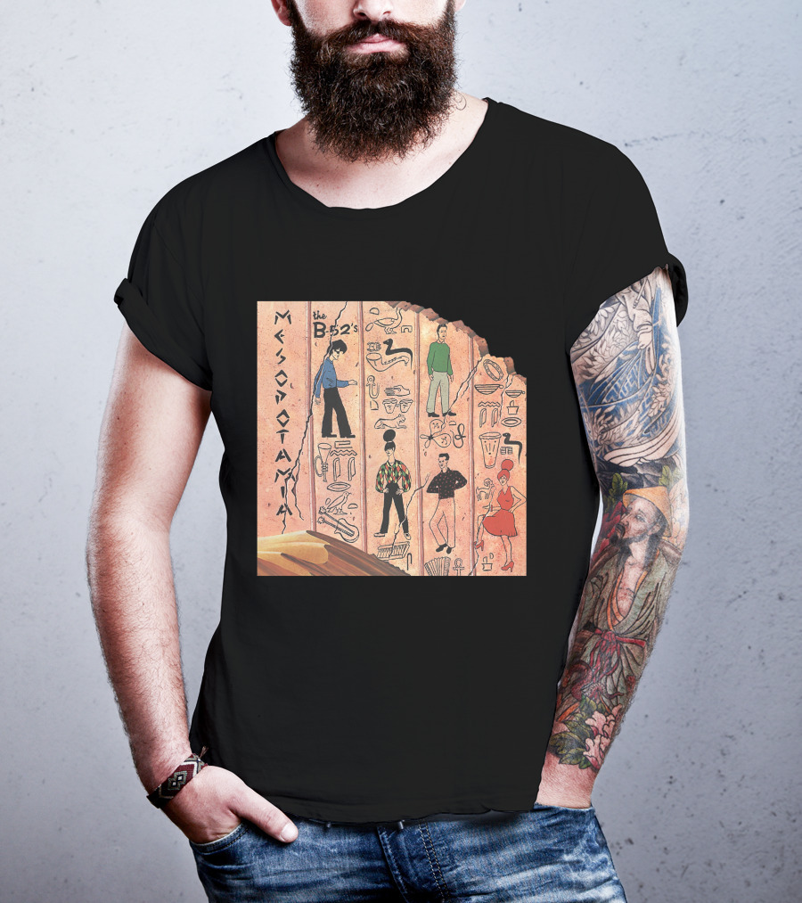 The B-52'S Mesopotamia Album Art With Band Members And Hieroglyphics T-Shirt