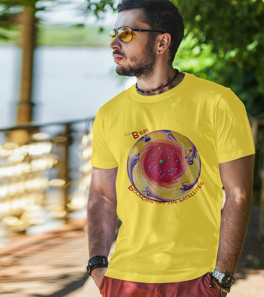 The B52'S Bouncing Off The Satellites Alien Cartoon Orbit T-Shirt