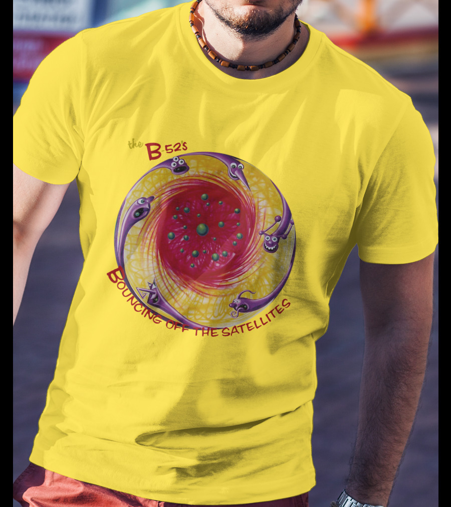 The B52'S Bouncing Off The Satellites Alien Cartoon Orbit T-Shirt