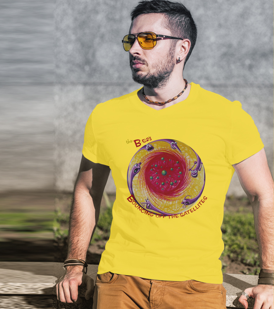 The B52'S Bouncing Off The Satellites Alien Cartoon Orbit T-Shirt