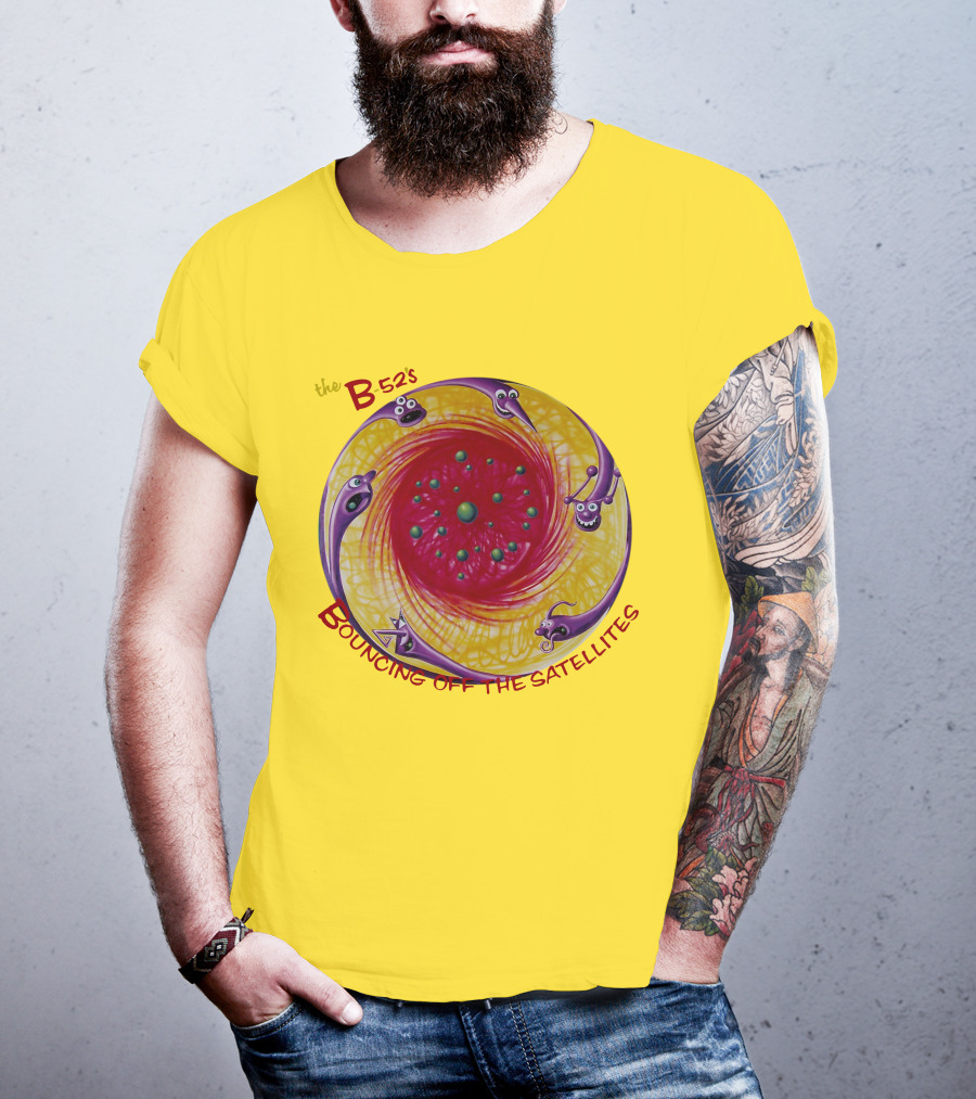 The B52'S Bouncing Off The Satellites Alien Cartoon Orbit T-Shirt