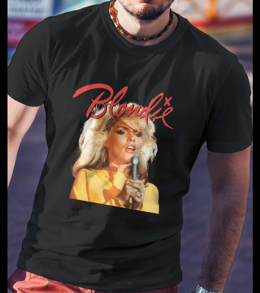 Blondie Debbie Harry Mic Performance 1980S Retro Style T-Shirt