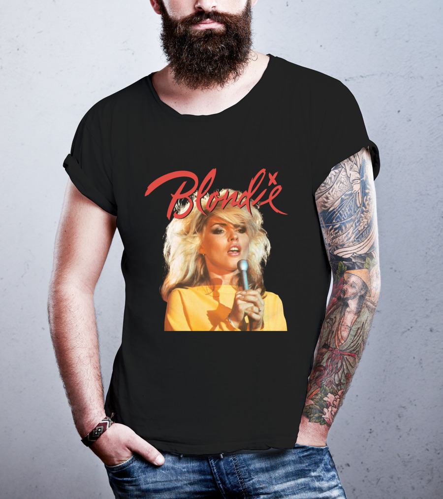 Blondie Debbie Harry Mic Performance 1980S Retro Style T-Shirt