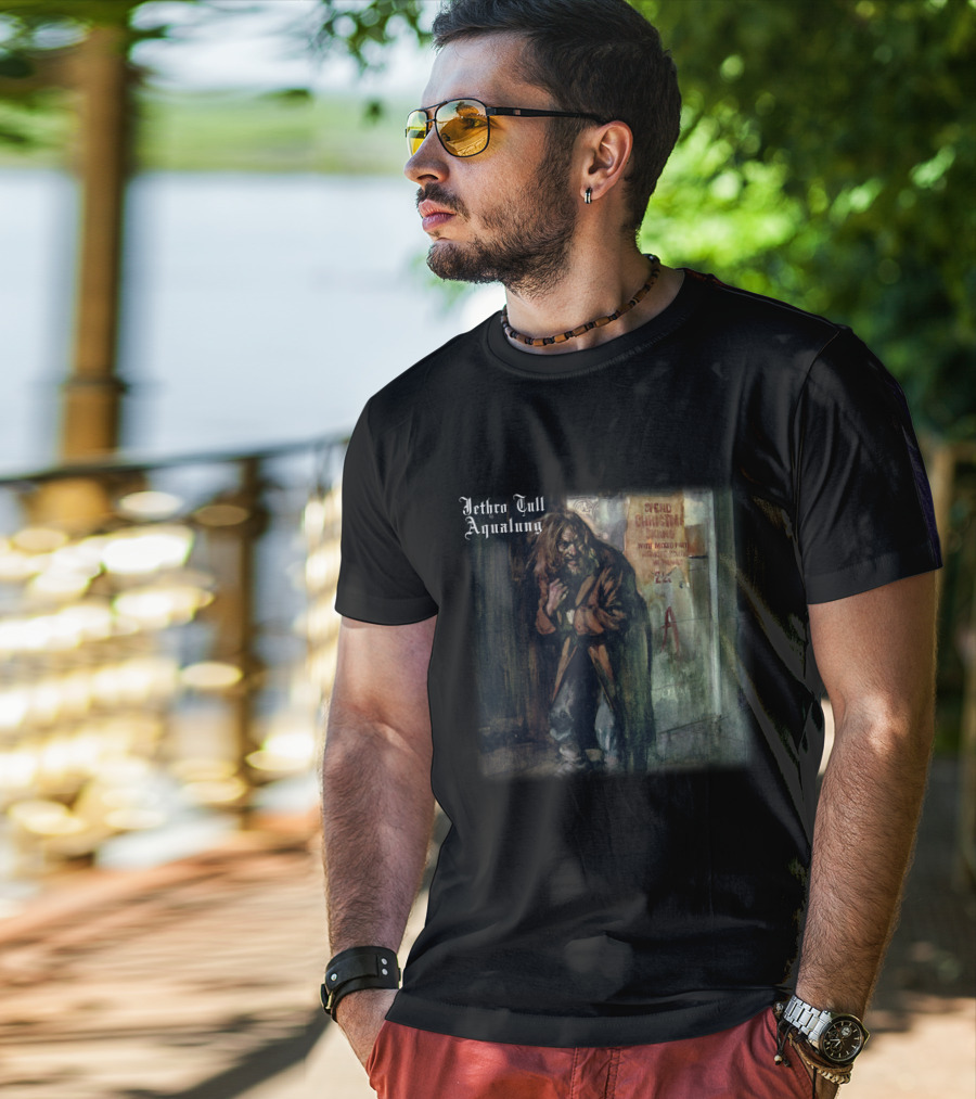 Jethro Tull Aqualung Album Art Homeless Man T-Shirt