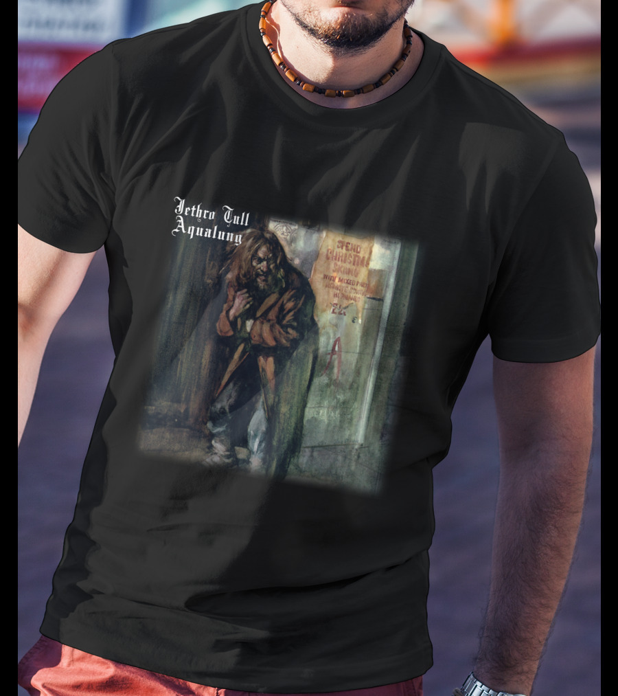 Jethro Tull Aqualung Album Art Homeless Man T-Shirt