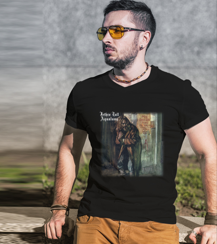Jethro Tull Aqualung Album Art Homeless Man T-Shirt