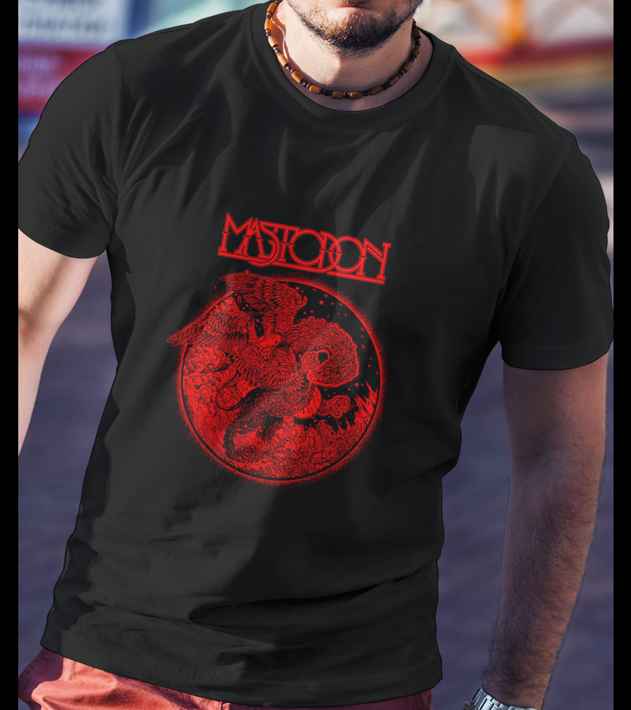 Mastodon Red Intricate Dragon And Eagle T-Shirt