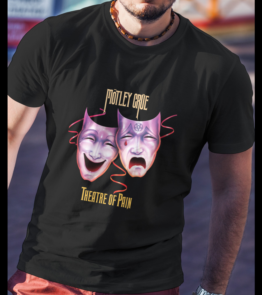 Mötley Crüe Theatre Of Pain Comedy And Tragedy Masks T-Shirt