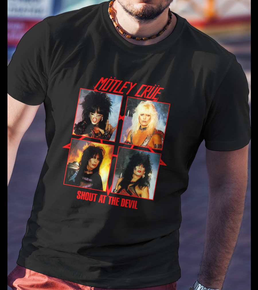 Mötley Crüe Shout At The Devil Album Cover Art Band Members T-Shirt