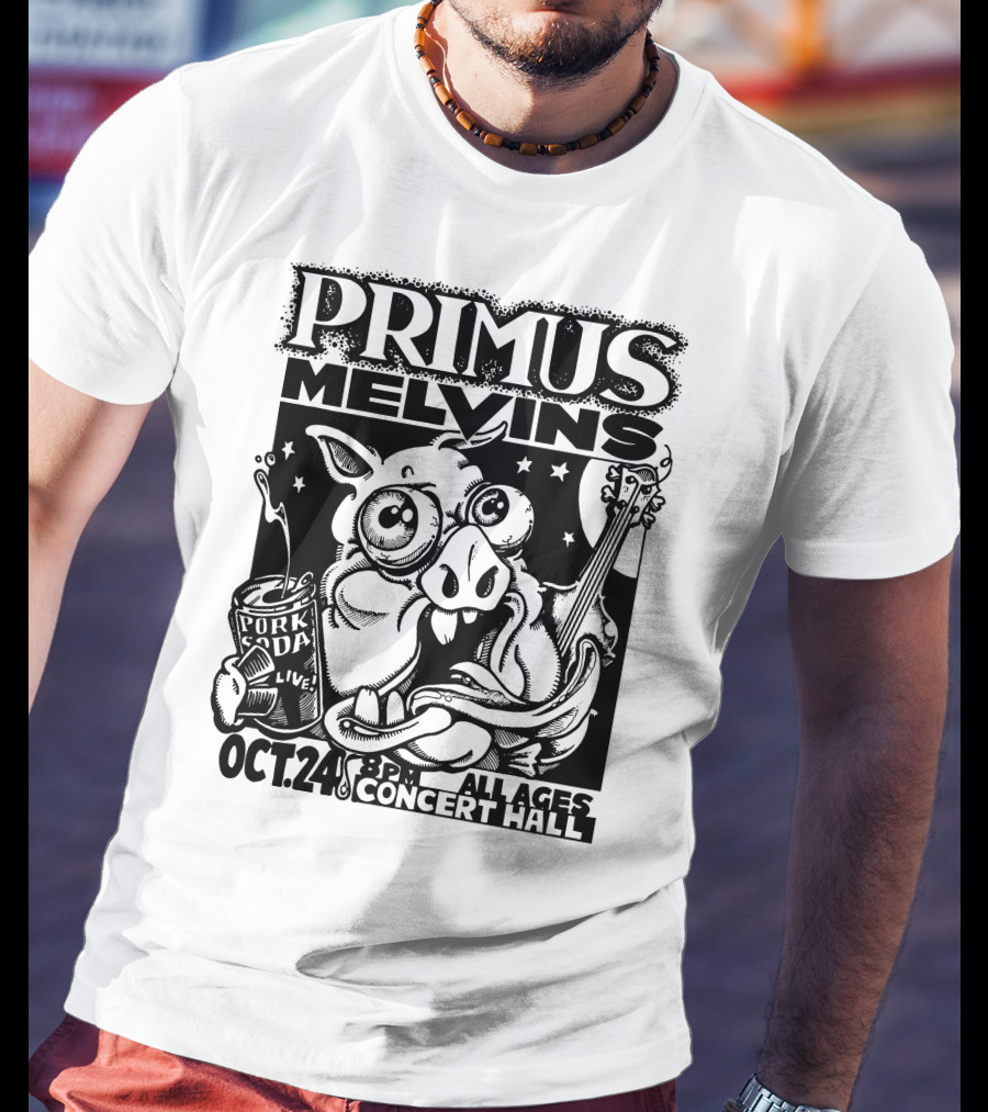 Primus Melvins Pork Soda Live Oct 24 Concert Hall T-Shirt