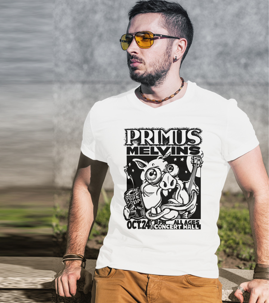 Primus Melvins Pork Soda Live Oct 24 Concert Hall T-Shirt