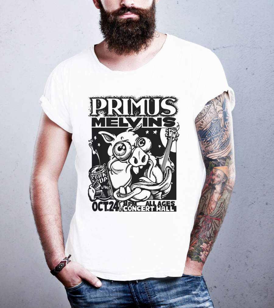 Primus Melvins Pork Soda Live Oct 24 Concert Hall T-Shirt
