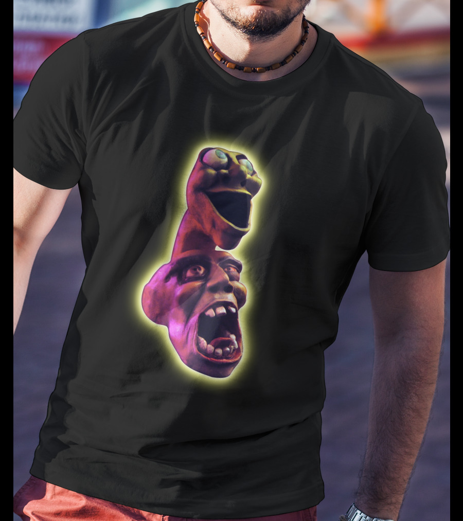 Distorted Screaming Faces Neon Glow T-Shirt
