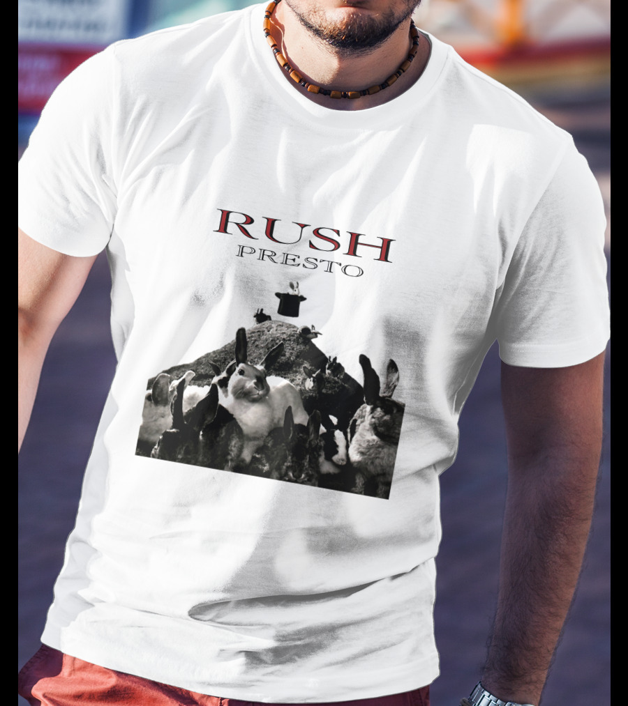Rush Presto Album Cover Rabbits And Top Hat T-Shirt