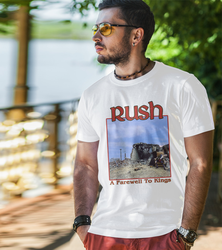 Rush A Farewell To Kings Album Cover Ruins Blue Sky T-Shirt