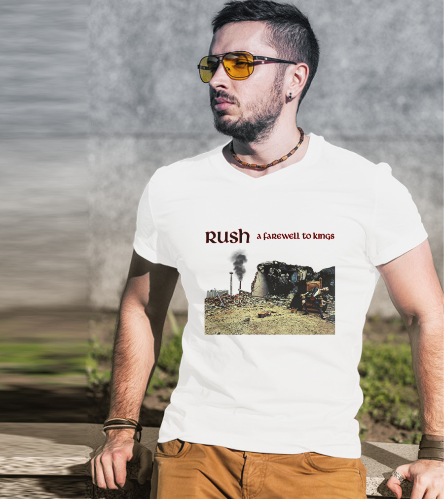 Rush A Farewell To Kings Album Cover Industrial Ruins Scene T-Shirt