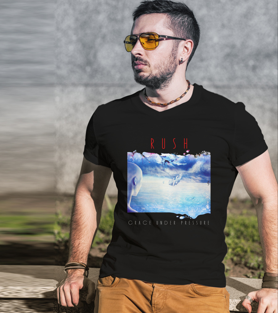 Rush Grace Under Pressure Oceanic Scene T-Shirt