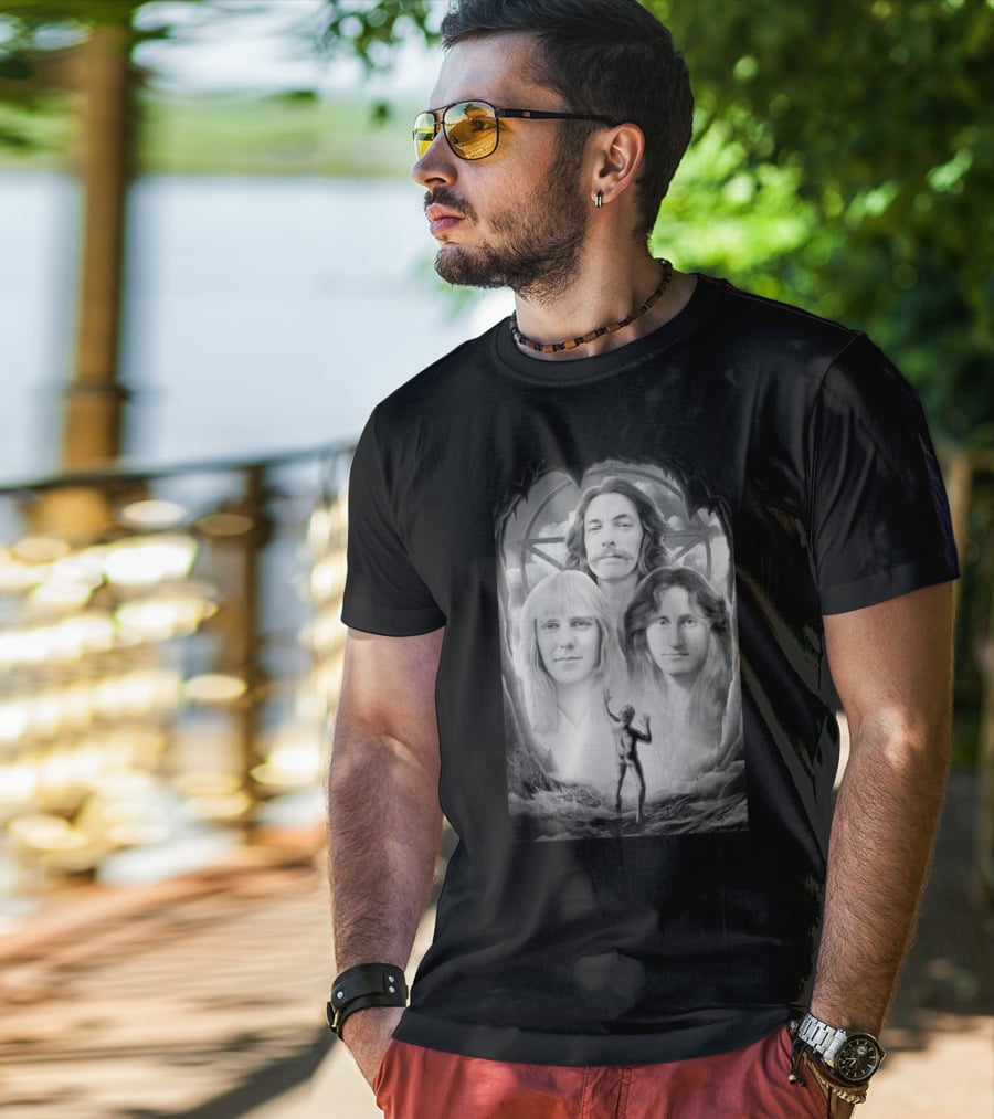 Rsh Band Portrait With Starman And Pentagram T-Shirt