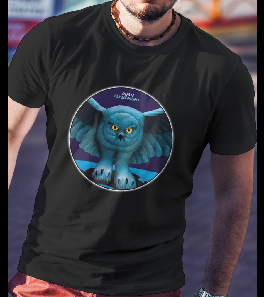 Rush Fly By Night Owl Wings Album Cover T-Shirt