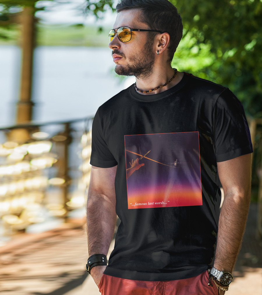 Famous Last Words Tightrope Walker And Scissors Tension T-Shirt