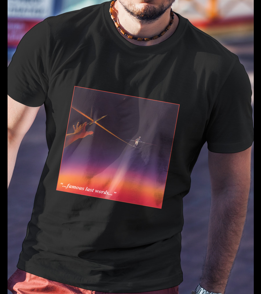 Famous Last Words Tightrope Walker And Scissors Tension T-Shirt