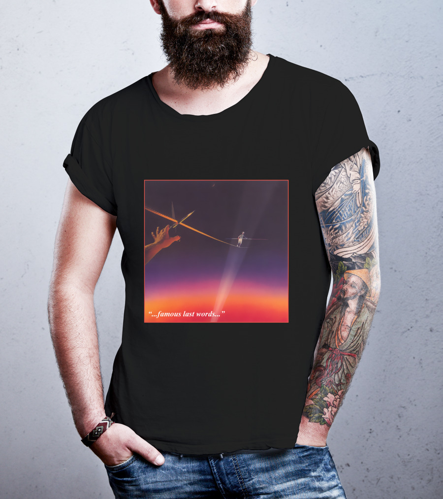 Famous Last Words Tightrope Walker And Scissors Tension T-Shirt