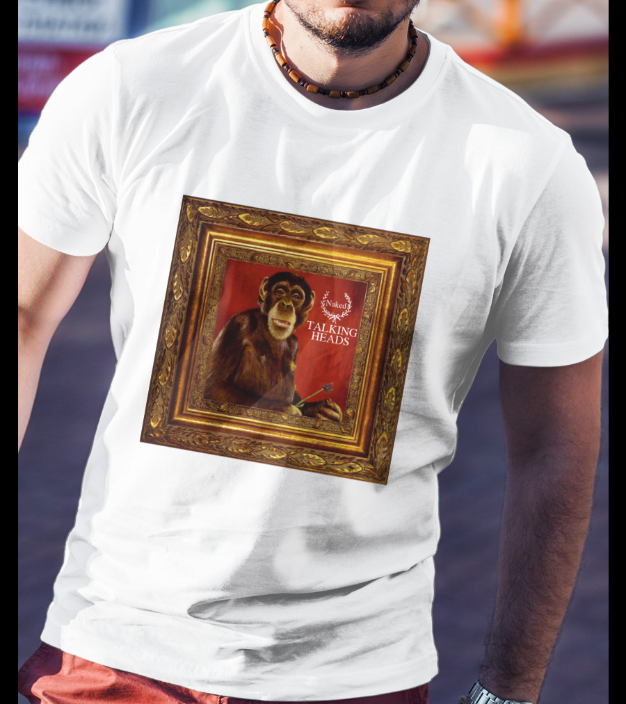 Naked Talking Heads  Chimpanzee Portrait With Crown Wreath Elements T-Shirt