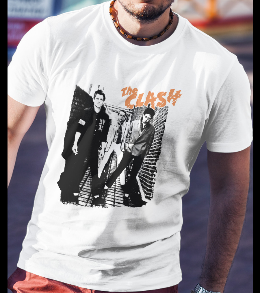 The Clash Black And White Alley Photo Band Members T-Shirt