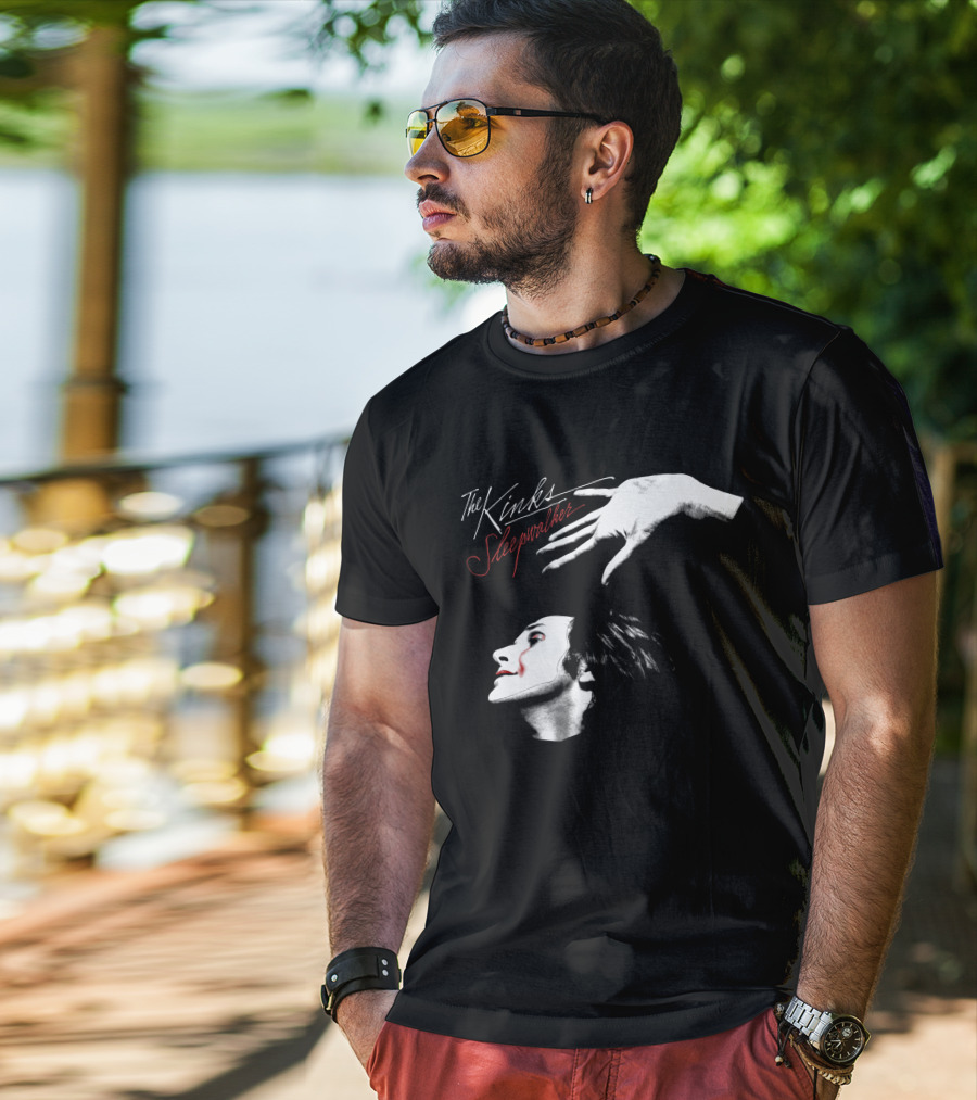 The Kinks Sleepwalker Face Profile With Hand Gesture T-Shirt